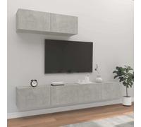 Prolenta Premium - Ensemble de 3 meubles TV en bois gris béton