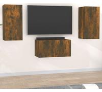 Prolenta Premium - Ensemble de 3 meubles TV en chêne fumé, bois composite