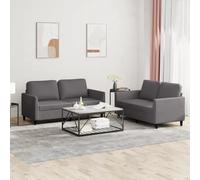 Prolenta Premium - Ensemble De Canapés 2 Pcs Avec Coussins Gris Similicuir Gris