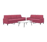 Prolenta Premium - Ensemble De Canapés 2 Pcs Avec Coussins Rouge Bordeaux Velours Rouge
