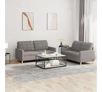 Prolenta Premium - Ensemble De Canapés 2 Pcs Avec Coussins Taupe Tissu Taupe
