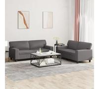 Prolenta Premium - Ensemble De Canapés 2 Pcs Gris Similicuir Gris