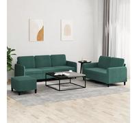Prolenta Premium - Ensemble De Canapés 3 Pcs Vert Foncé Velours Vert