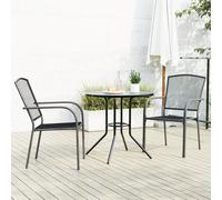 Prolenta Premium - Ensemble De Chaises De Jardin Empilables 3 Pcs Anthracite Anthracite