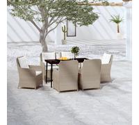 Prolenta Premium - Ensemble de jardin 7 pièces brun