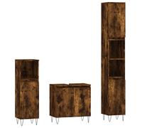 Prolenta Premium - Ensemble de meubles de salle de bain 3 pièces en bois composite chêne fumé