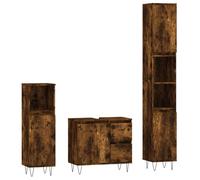 Prolenta Premium - Ensemble de meubles de salle de bain 3 pièces en bois composite chêne fumé