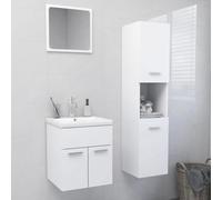 Prolenta Premium - Ensemble de meubles de salle de bain blanc en bois composite
