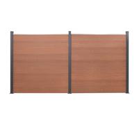 Prolenta Premium - Ensemble De Panneaux De Clôture Marron 353x186 Cm Wpc Marron
