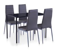 Prolenta Premium - Ensemble de salle à manger 5 pièces Gris