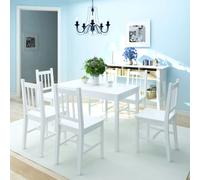 Prolenta Premium - Ensemble de sept tables de salle à manger en pin blanc