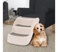 Prolenta Premium - Escalier pour chiens avec 3 marches pliables Crème 50x38x38 cm Plastique