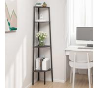 Prolenta Premium - Étagère d'angle avec 4 étagères Noir 45,5x31,5x150 cm