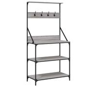 Prolenta Premium - Etagère de boulangerie avec crochets 4 étagères Gris Sonoma Bois composite