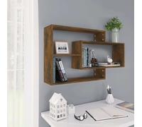 Prolenta Premium - Etagère murale chêne fumé 104x20x58,5 cm bois composite