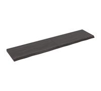 Prolenta Premium - Étagère murale marron foncé 220x50x(2-6)cm Chêne massif traité
