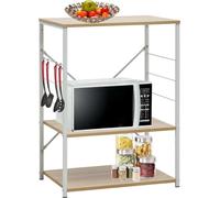 Prolenta Premium - Étagère pour micro-ondes Chêne blanc 60×39,6×79,5 cm Matériau dérivé du bois