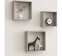 Prolenta Premium - Étagères à cubes 3 pcs. Gris béton