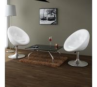 Prolenta Premium - Fauteuil de cocktail 2 pcs. Blanc Similicuir