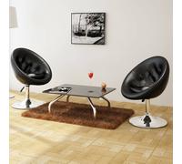 Prolenta Premium - Fauteuil de cocktail 2 pcs. noir similicuir