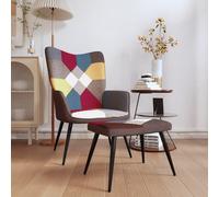 Prolenta Premium Fauteuil relax avec pouf Patchwork Tissu