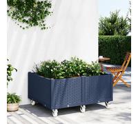 Prolenta Premium - Jardinière À Roulettes Bleu Gris 100x80x54 Cm Pp Gris