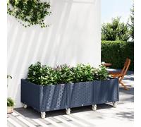 Prolenta Premium - Jardinière À Roulettes Bleu Gris 150x80x54 Cm Pp Gris
