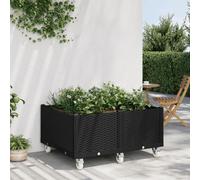 Prolenta Premium - Jardinière À Roulettes Noir 100x80x54 Cm Pp Noir