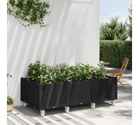 Prolenta Premium - Jardinière À Roulettes Noir 150x80x54 Cm Pp Noir