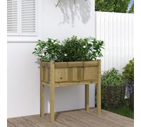 Prolenta Premium - Jardinière Avec Pieds 70x31x70 Cm Bois De Pin Imprégné Marron