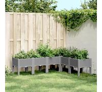Prolenta Premium - Jardinière Avec Pieds Gris Clair 160x120x42 Cm Pp Gris