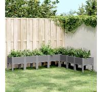 Prolenta Premium - Jardinière Avec Pieds Gris Clair 200x160x42 Cm Pp Gris