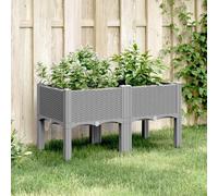 Prolenta Premium - Jardinière Avec Pieds Gris Clair 80x40x42 Cm Pp Gris