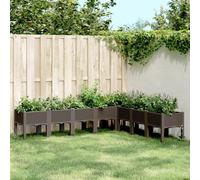 Prolenta Premium - Jardinière Avec Pieds Marron 200x160x42 Cm Pp Marron