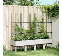 Prolenta Premium - Jardinière Avec Treillis Blanc 160x40x142,5 Cm Pp Blanc