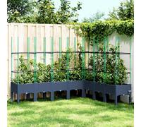 Prolenta Premium - Jardinière Avec Treillis Bleu Gris 200x160x142,5 Cm Pp Gris