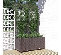 Prolenta Premium - Jardinière Avec Treillis Marron 80x40x136 Cm Pp Marron