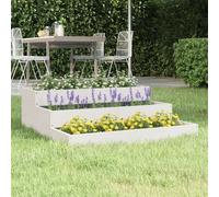 Prolenta Premium - Jardinière Blanc 78x78x27 Cm Bois Massif De Pin Blanc