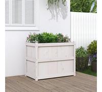 Prolenta Premium - Jardinière Blanc 90x50x70 Cm Bois De Pin Massif Blanc
