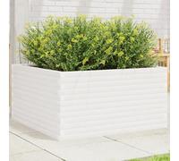 Prolenta Premium - Jardinière Blanc 90x90x46 Cm Bois De Pin Massif Blanc
