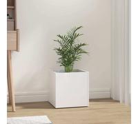 Prolenta Premium - Jardinière blanc brillant 40x40x40 cm bois composite