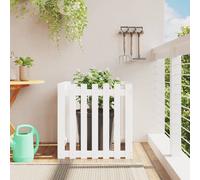 Prolenta Premium - Jardinière Design Lattenzaun Blanc 70x70x70cm Pin massif
