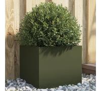 Prolenta Premium - Jardinière Vert Olive 32x30x29 Cm Acier Vert