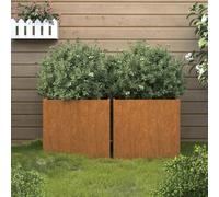 Prolenta Premium - Jardinières 2 Pcs 32x30x29 Cm Acier Corten Marron