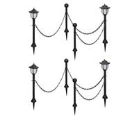 Prolenta Premium - Lampes Solaires 4 Pcs Avec Chaîne Et Piquets Noir