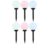 Prolenta Premium - Lampes Solaires Sphériques Led De Jardin 6 Pcs 20 Cm Rvb Blanc