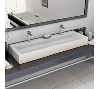 Prolenta Premium - Lavabo 120 x 46 x 11 cm fonte minérale/marbre blanc