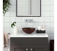 Prolenta Premium - lavabo céramique brun foncé rond