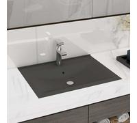 Prolenta Premium lavabo de luxe avec trou de robinetterie gris foncé mat 60x46 cm céramique