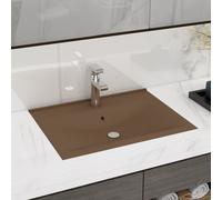 Prolenta Premium - lavabo de luxe avec trou pour robinet Crème mat 60x46 cm Céramique